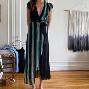 Reformation cross over plunge neck midi dress